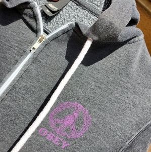 Lightweight Obey Full Zip Hoodie - M